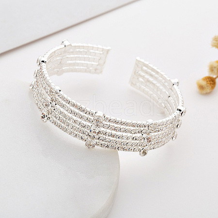 Sparkling Crystal Bracelet and Bangle Set for Wedding Accessories ST3298582-1