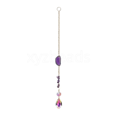 Agate & Crystal Glass Sun Catcher Pendant PW-WGF0FEC-05-1