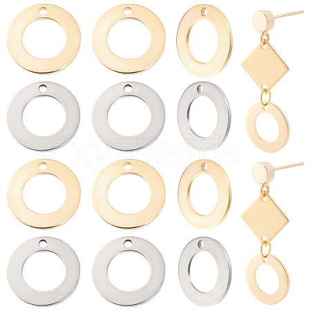 120Pcs 2 Colors 201 Stainless Steel Charms STAS-BC0010-54-1
