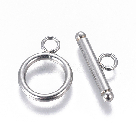 Non-Tarnish 304 Stainless Steel Toggle Clasps STAS-F227-12B-P-1