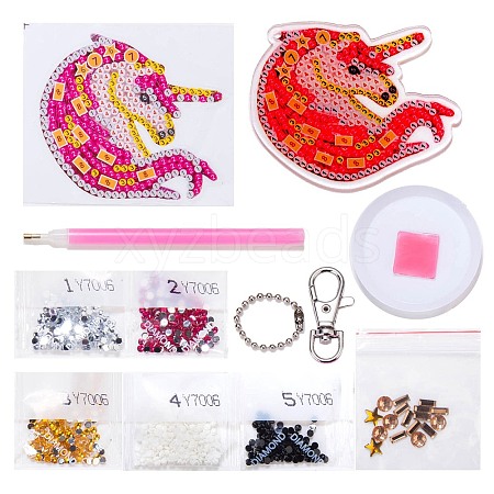 DIY Diamond Painting Keychain Kits DIAM-PW0010-70F-1