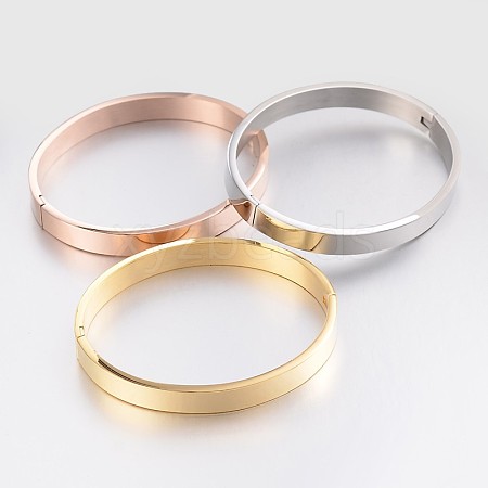 Elegant 304L Stainless Steel Bangles BJEW-F181-11-1