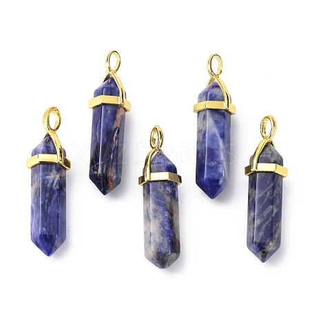 Natural Sodalite Pointed Pendants G-G025-01G-08-1