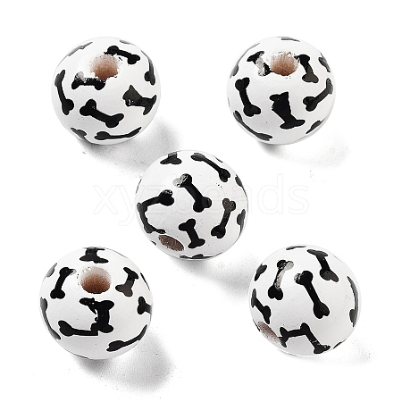 Dog Theme Wood Beads WOOD-M011-05B-01-1