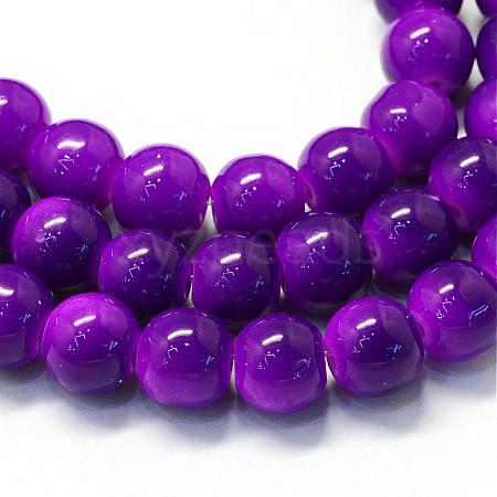 Baking Painted Glass Round Bead Strands DGLA-Q020-6mm-34-1