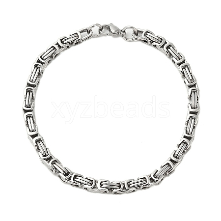 304 Stainless Steel Byzantine Chain Bracelets for Men BJEW-B093-05P-1