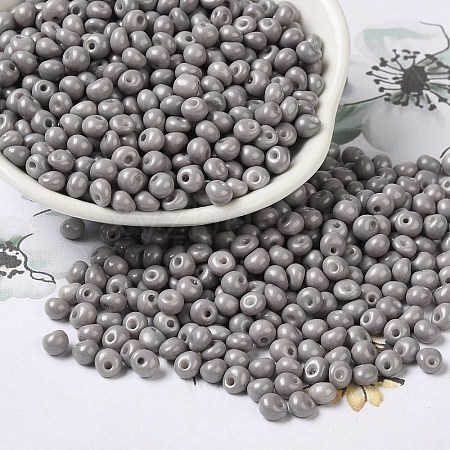 6/0 Opaque Baking Paint Glass Seed Beads SEED-M012-02A-17-1