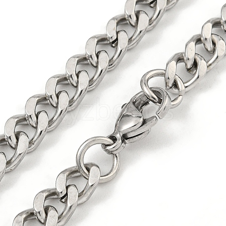 Non-Tarnish 201 Stainless Steel Cuban Link Chain Necklaces for Women and Men NJEW-F322-12P-04-1