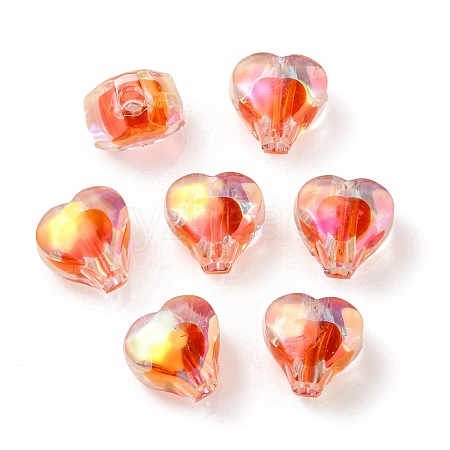 UV Plating Rainbow Iridescent Acrylic Beads OACR-F004-05C-1