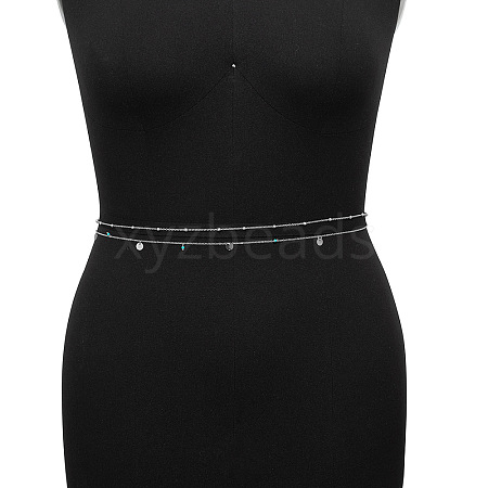 Alloy Double Layer Link Chain Tassel Belly Chains WG10755-15-1