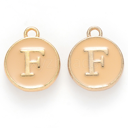 Golden Plated Alloy Enamel Charms ENAM-S118-06F-1