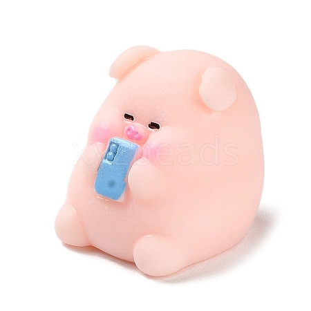 Resin Pig Figurines Ornament DJEW-Z003-01F-1