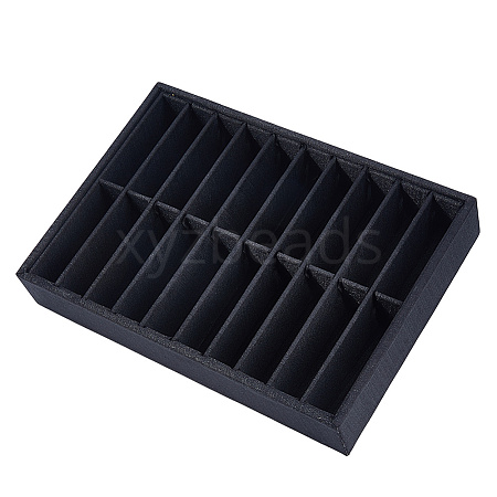 20 Girds Wood Covered with Velvet Bangle Organizer Display Trays BDIS-WH0003-32A-1