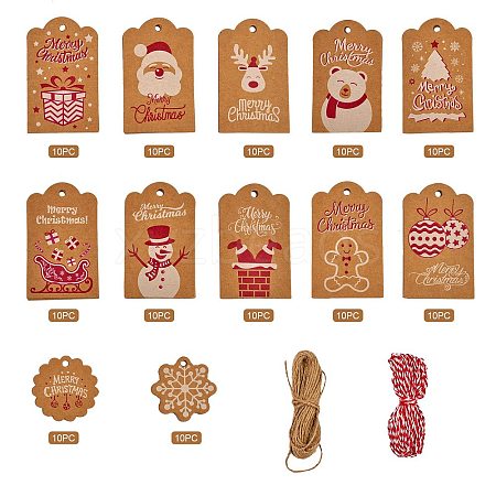 Christmas Theme Kraft Paper Cards DIY-SZC0003-01-1