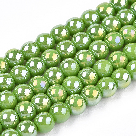 Electroplate Opaque Glass Beads Strands GLAA-T032-P4mm-AB06-1