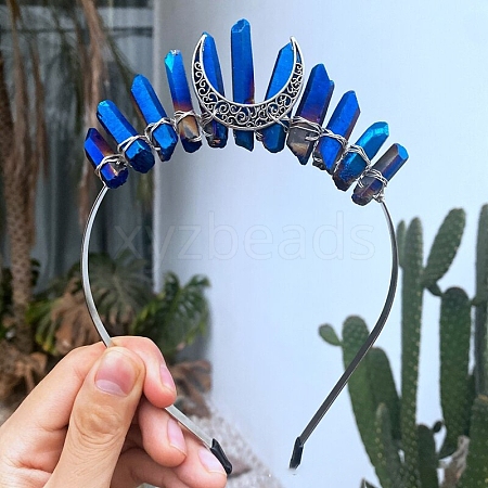 Eletroplated Quartz Crystal Hair Bands PW-WGA9730-06-1