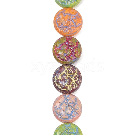 Painted Glass Beads Strands GLAA-F133-07A-1