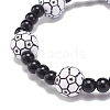 Sport Theme Acrylic Beaded Stretch Bracelet for Men Women BJEW-JB08549-6