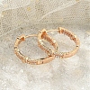 Rack Plating Brass Clear Cubic Zirconia Hoop Earrings EJEW-M090-01G-05-2