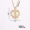Heart Virgin Mary Brass Sparkling Crystal Rhinestone Pendant Necklaces for Women FU1707-1