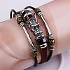 Dragon Head Leather Cord Multi-strand Bracelets BJEW-P0001-12-5