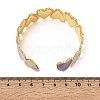 304 Stainless Steel Enamel Heart Open Cuff Bangles for Women SA-CBA1A30-01B-G-5