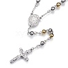 Non-Tarnish 201 Stainless Steel Rosary Bead Necklaces X-NJEW-D285-37-1