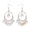 Glass Teardrop Chandelier Earrings EJEW-TA00116-3