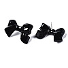 Spray Painted CCB Plastic Bowknot Stud Earring Findings CCB-Q091-07B-2