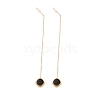 Long Chain with Enamel Rhombus Dangle Stud Earrings EJEW-A067-03G-2