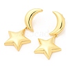 Rack Plating Brass Moon & Star Dangle Stud Earrings EJEW-A103-08G-1