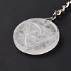 Natural Quartz Crystal Trinity Knot Pendant Keychain KEYC-E038-02P-06-10