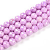 Anti-Tarnish Electroplate Glass Beads Strands X-GLAA-N010-8mm-10-1