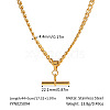 Hip-hop Stainless Steel T Bar Pendant Twisted Chain Necklaces for Women OE1872-2-1