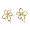 Brass Cubic Zirconia Stud Earrings Findings KK-B087-12G-1