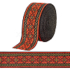 7M Flat Ethnic Style Polyester Rhombus Ribbon OCOR-WH0082-131-1