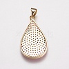 Brass Micro Pave Cubic Zirconia Pendants ZIRC-E143-54G-2