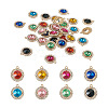 Crafans 24pcs 6 colors Zinc Alloy Rhinestone Pendants FIND-CF0001-01-3