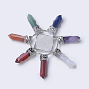 Natural Mixed Stone and Natural Quartz Crystal Pyramid & 7 Chakra Points Energy Generator DJEW-K011-A01-3