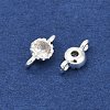 Brass Cubic Zirconia Flat Round Connector Charms KK-H204-02S-04-2