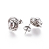 304 Stainless Steel Stud Earrings EJEW-I235-06-3