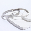 2Pcs 2 Style Stainless Steel Hinged Bangles for Women QR1999-2-4