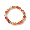 Natural Carnelian Beaded Stretch Rings for Women RJEW-JR00868-07-2
