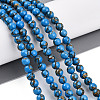 Synthetic Gold Line Turquoise Beads Strands G-A255-A03-04A-1