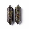Natural Dragon Blood Double Terminated Pointed Pendants G-G926-01P-01-2