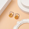 Natural Tiger Eye Pi Disc/Donut Dangle Hoop Earrings EJEW-JE05132-02-2