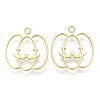 Alloy Kitten Open Back Bezel Pendants PALLOY-WH0080-02KCG-RS-1