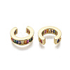 Brass Micro Pave Cubic Zirconia Cuff Earrings EJEW-R114-023-NF-3