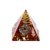 Chakra Pattern Orgonite Pyramid Resin Display Decorations G-PW0005-03B-1