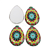 Mosaic Printed Glass Cabochons GGLA-N002-18x25-G-3